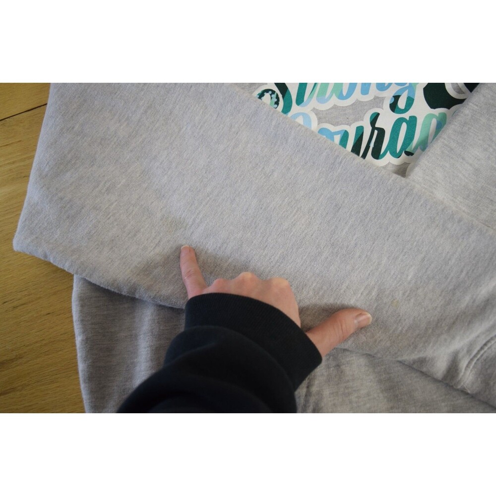 Strong and Courageous Sweatshirt Hoodie Sz L Women Gray 75% Cotton Faith Apparel - Picture 5 of 6
